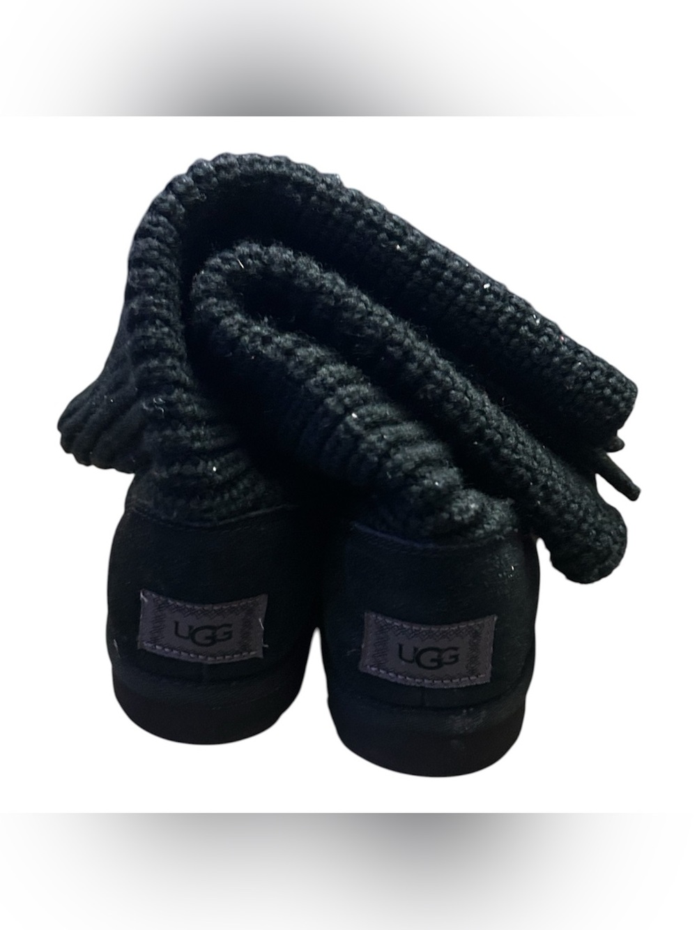 UGG Black Knit Cuff Short Boot
